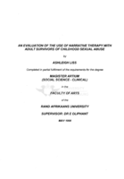 An evaluation of the use of narrative therapy with adult survivors of childhood sexual abuse
