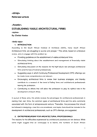 Establishing viable architectural firms