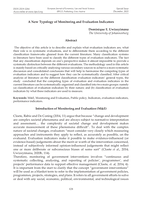 A New Typology of Monitoring and Evaluation Indicators