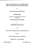 Die ontwikkeling van kreatiewe besluitneming by skoolhoofde