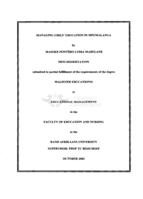 Managing girls' education in Mpumalanga
