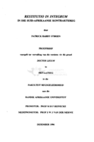 Restitutio in integrum in die Suid-Afrikaanse kontraktereg
