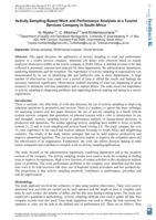 Activity sampling based work and performance analysis at a tourist services company in South Africa