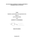 Child molesters' experience of seeking forgiveness : a phenomenological exploration