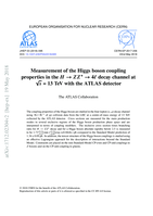 Measurement of the Higgs boson couplingproperties in the√s = 13 TeH → Z Z∗→4t decay channel at s = 13 TeV with the ATLAS detector