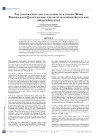 The construction and evaluation of a Work Performance Questionnaire for use with administrative and operational staff.