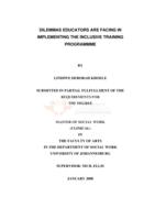 Dilemmas educators are facing in implementing the inclusive training programme