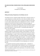 Willing and knowing: perspectives on the Afrikaans verb wil
