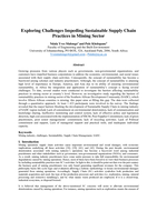 Exploring challenges impeding sustainable supply chain practices in mining sector