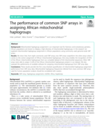 The performance of common SNP arrays in assigning African mitochondrial haplogroups