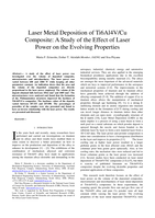 Laser metal deposition of Ti6Al4V/Cu composite : a study of the effect of laser power on the evolving properties