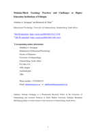 Modular/Block teaching : practices and challenges at Higher Education Institutions of Ethiopia