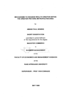 Mechanisms to enhance wealth creation within the Greater Pretoria Metropolitan Area