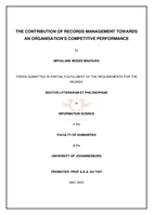 The contribution of records management towards an organisation's competitive performance