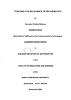 Teaching the relevance of mathematics