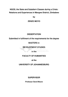 NGOS, the state and subaltern classes during a crisis : relations and experiences in Mangwe district, Zimbabwe