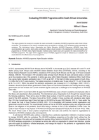 Evaluating HIV/AIDS programme within South African universities