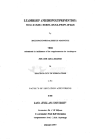 Leadership and dropout prevention : strategies for school principals