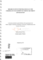 Rehabilitation of the psoas muscle in the chiropractic management of chronic recurrent low back pain