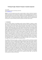 Thinking through a research proposal : a question approach