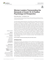 Women Leaders Transcending the Demands of Covid-19: A Positive Psychology 2.0 Perspective