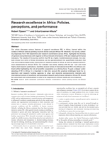 Research excellence in Africa : policies, perceptions, and performance