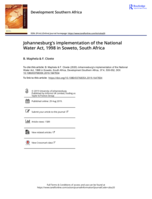 Johannesburg’s implementation of the National Water Act, 1998 in Soweto, South Africa
