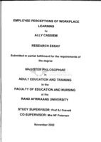 Employee perceptions of workplace learning