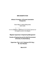 Alliance formation : a process automation perspective