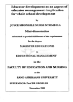 Educator development as an aspect of educator management : implication for whole school development