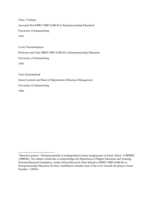 To live and to learn : practice-led learning through entrepreneurship education