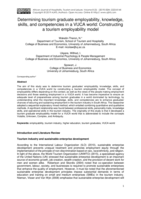 Determining tourism graduate employability, knowledge, skills, and competencies in a VUCA world : constructing a tourism employability model
