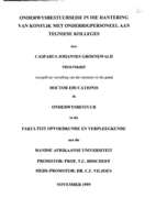 Onderwysbestuurseise in die hantering van konflik onderrigpersoneel aan tegniese kolleges