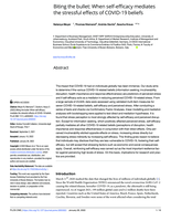 Biting the bullet : when self-efficacy mediates the stressful effects of COVID-19 beliefs