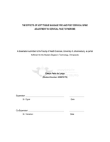 The effects of soft tissue massage pre and post cervical spine adjustment in cervical facet syndrome