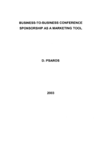 Business-to-business conference sponsorship as a marketing tool