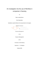 An investigation into the use of workflow in companies in Gauteng