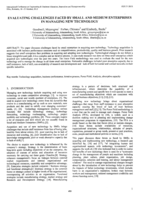 Evaluating challenges faced by small and medium enterprises in managing new technology