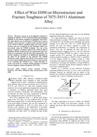 Effect of wire EDM on microstructure and fracture toughness of 7075-t6511 aluminum alloy