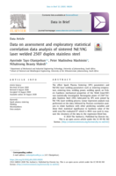 Data on assessment and exploratory statistical correlation data analysis of sintered Nd :YAG laser welded 2507 duplex stainless steel