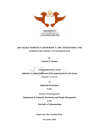 Job characteristics and burnout : the confounding and moderating effect of neuroticism