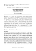 Reverse logistics framework for PET bottles