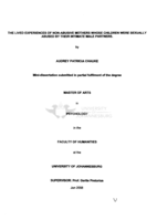 The lived experiences of non-abusive mothers whose children were sexually abused by their intimate male partners