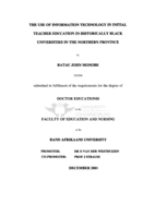 The use of information technology in initial teacher education in historically black universities in the Northern Province