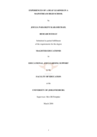 Experiences of a deaf learner in an mainstream high school.