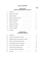 Description of risk factors in foster care failure