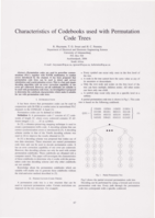Characteristics of codebooks used with permutation code trees
