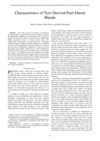 Characteristics of tyre derived fuel-diesel blends