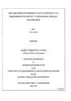 Die doeltreffendheid en effektiwiteit van projekbestuur binne 'n telekommunikasie maatskappy.