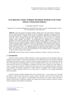 An exploratory study of dispute resolution methods in the South African construction industry